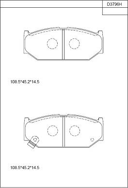 Asimco KD3796H - Тормозные колодки, дисковые, комплект autospares.lv