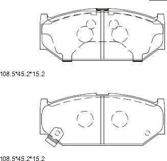 Asimco KD3796 - Тормозные колодки, дисковые, комплект autospares.lv