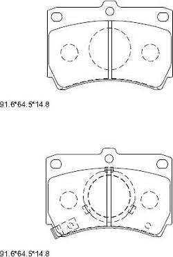 Asimco KD3797F - Тормозные колодки, дисковые, комплект autospares.lv