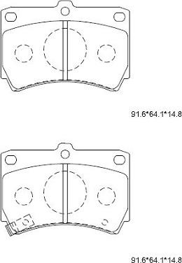 Asimco KD3797 - Тормозные колодки, дисковые, комплект autospares.lv