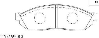 Asimco KD3761 - Тормозные колодки, дисковые, комплект autospares.lv