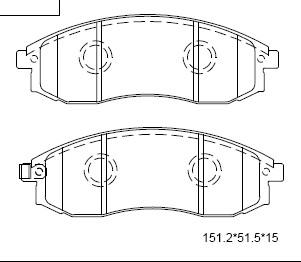 Asimco KD3768 - Тормозные колодки, дисковые, комплект autospares.lv