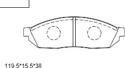 Asimco KD3767 - Тормозные колодки, дисковые, комплект autospares.lv