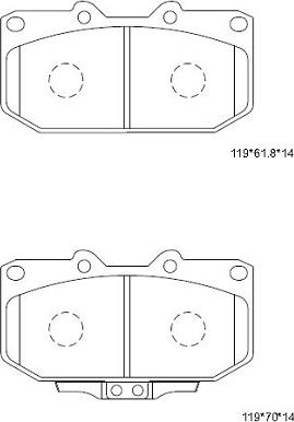 Asimco KD3705 - Тормозные колодки, дисковые, комплект autospares.lv