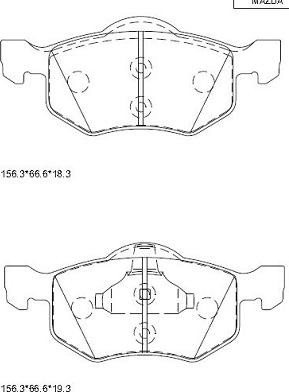 Asimco KD3700 - Тормозные колодки, дисковые, комплект autospares.lv