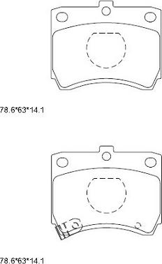 Asimco KD3734 - Тормозные колодки, дисковые, комплект autospares.lv