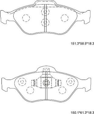 Asimco KD3736 - Тормозные колодки, дисковые, комплект autospares.lv