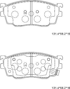 Asimco KD3724 - Тормозные колодки, дисковые, комплект autospares.lv