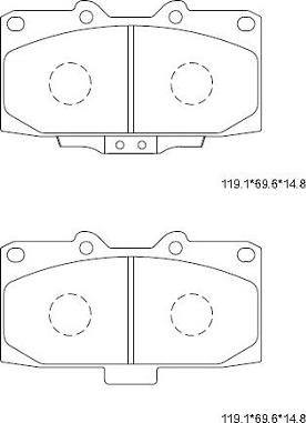 Asimco KD3728 - Тормозные колодки, дисковые, комплект autospares.lv