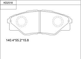 Asimco KD2518 - Тормозные колодки, дисковые, комплект autospares.lv