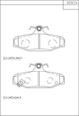 Asimco KD2517W - Тормозные колодки, дисковые, комплект autospares.lv