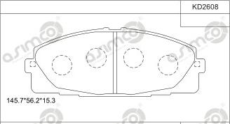 Asimco KD2608 - Тормозные колодки, дисковые, комплект autospares.lv