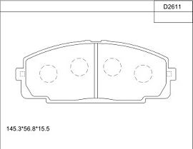 Asimco KD2611 - Тормозные колодки, дисковые, комплект autospares.lv