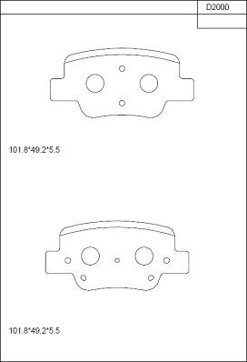 Asimco KD2000 - Тормозные колодки, дисковые, комплект autospares.lv