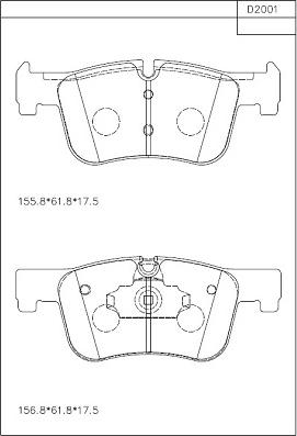 Asimco KD2001 - Тормозные колодки, дисковые, комплект autospares.lv