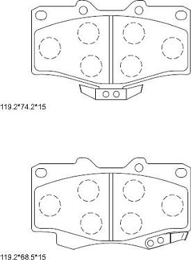 Asimco KD2203 - Тормозные колодки, дисковые, комплект autospares.lv