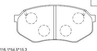 Asimco KD2743 - Тормозные колодки, дисковые, комплект autospares.lv