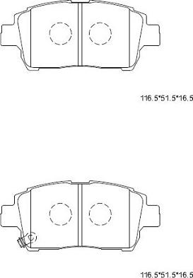 Asimco KD2754 - Тормозные колодки, дисковые, комплект autospares.lv