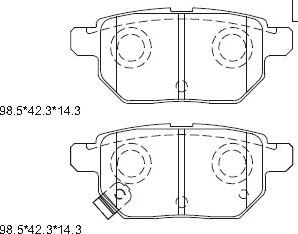 Asimco KD2781 - Тормозные колодки, дисковые, комплект autospares.lv