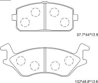 Asimco KD2736 - Тормозные колодки, дисковые, комплект autospares.lv