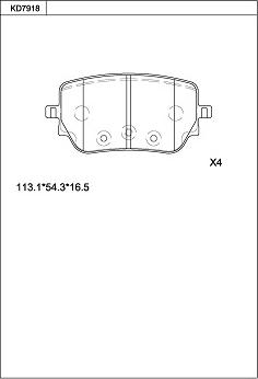 Asimco KD7918 - Тормозные колодки, дисковые, комплект autospares.lv