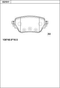 Asimco KD7917 - Тормозные колодки, дисковые, комплект autospares.lv