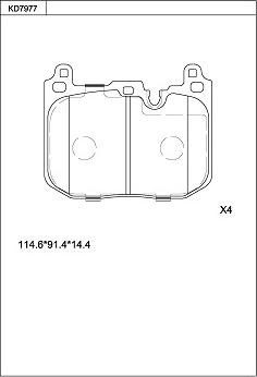 Asimco KD7977 - Тормозные колодки, дисковые, комплект autospares.lv