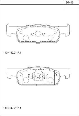 Asimco KD7449 - Тормозные колодки, дисковые, комплект autospares.lv