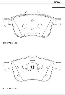 Asimco KD7444 - Тормозные колодки, дисковые, комплект autospares.lv