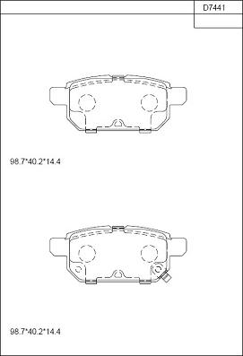 Asimco KD7441 - Тормозные колодки, дисковые, комплект autospares.lv