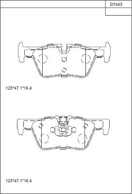 Asimco KD7443 - Тормозные колодки, дисковые, комплект autospares.lv