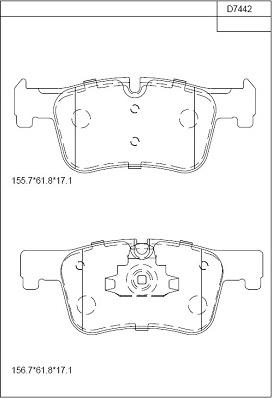 Asimco KD7442 - Тормозные колодки, дисковые, комплект autospares.lv