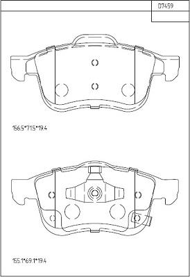 Asimco KD7459 - Тормозные колодки, дисковые, комплект autospares.lv