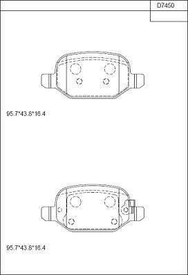 Asimco KD7450 - Тормозные колодки, дисковые, комплект autospares.lv