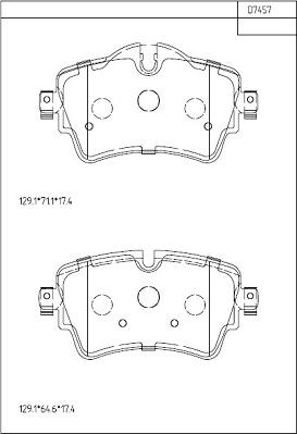 Asimco KD7457 - Тормозные колодки, дисковые, комплект autospares.lv