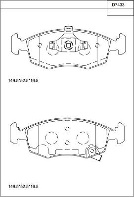 Asimco KD7433 - Тормозные колодки, дисковые, комплект autospares.lv