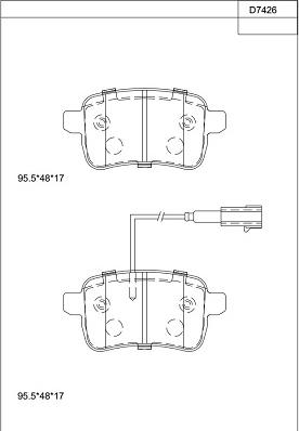 Asimco KD7426 - Тормозные колодки, дисковые, комплект autospares.lv