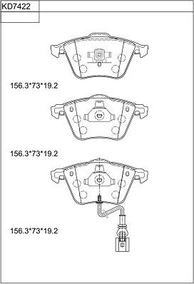 Asimco KD7422 - Тормозные колодки, дисковые, комплект autospares.lv