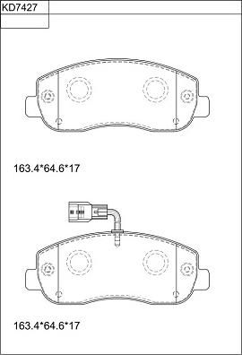 Asimco KD7427 - Тормозные колодки, дисковые, комплект autospares.lv