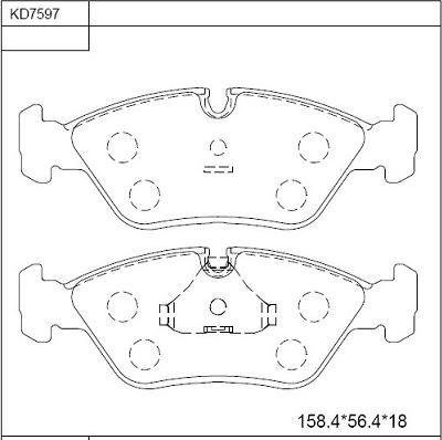 Asimco KD7597 - Тормозные колодки, дисковые, комплект autospares.lv