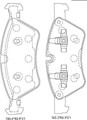 Asimco KD7549 - Тормозные колодки, дисковые, комплект autospares.lv