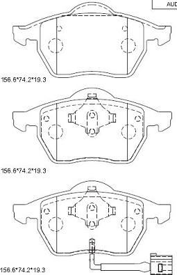 Asimco KD7559 - Тормозные колодки, дисковые, комплект autospares.lv