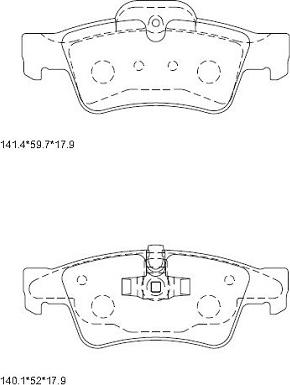 Asimco KD7554 - Тормозные колодки, дисковые, комплект autospares.lv