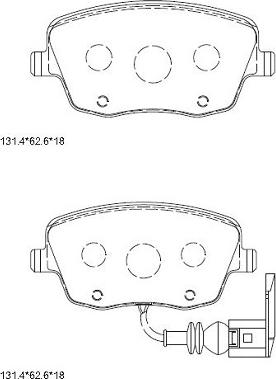 Asimco KD7551 - Тормозные колодки, дисковые, комплект autospares.lv