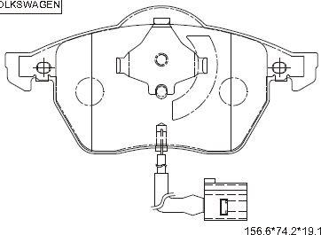 Asimco KD7564 - Тормозные колодки, дисковые, комплект autospares.lv