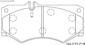 Asimco KD7562 - Тормозные колодки, дисковые, комплект autospares.lv