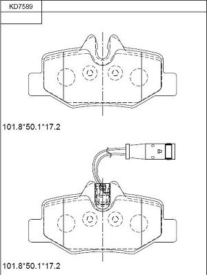 Asimco KD7589 - Тормозные колодки, дисковые, комплект autospares.lv