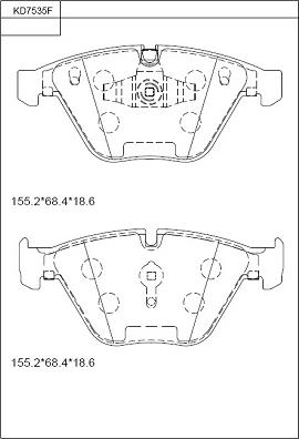 Asimco KD7535F - Тормозные колодки, дисковые, комплект autospares.lv