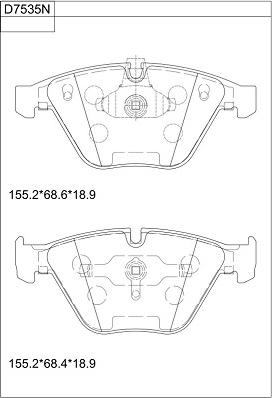 Asimco KD7535N - Тормозные колодки, дисковые, комплект autospares.lv