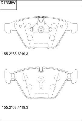 Asimco KD7535W - Тормозные колодки, дисковые, комплект autospares.lv